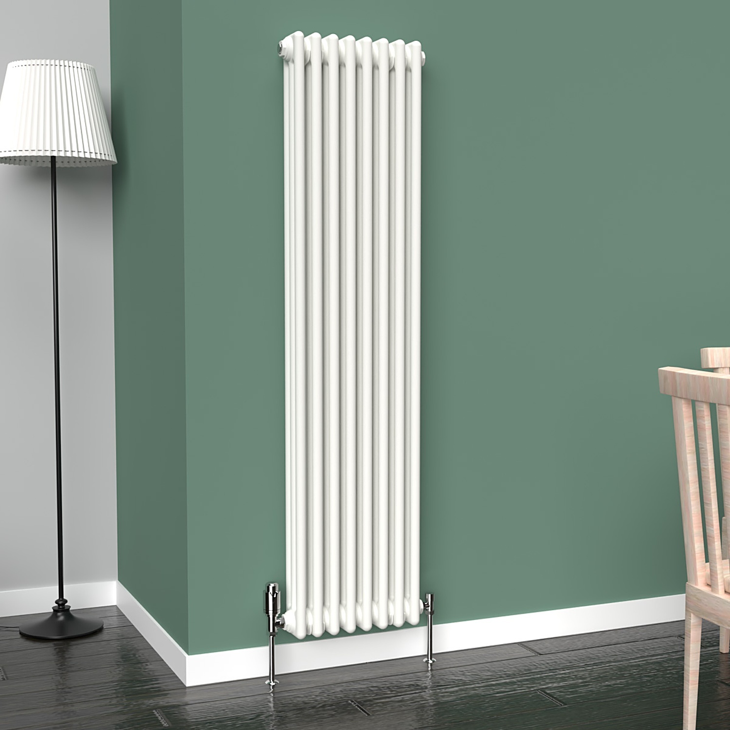 Lux Heat White Vertical 3 Column Traditional Radiator 1500mm (H) x 380mm (W) - Image 2