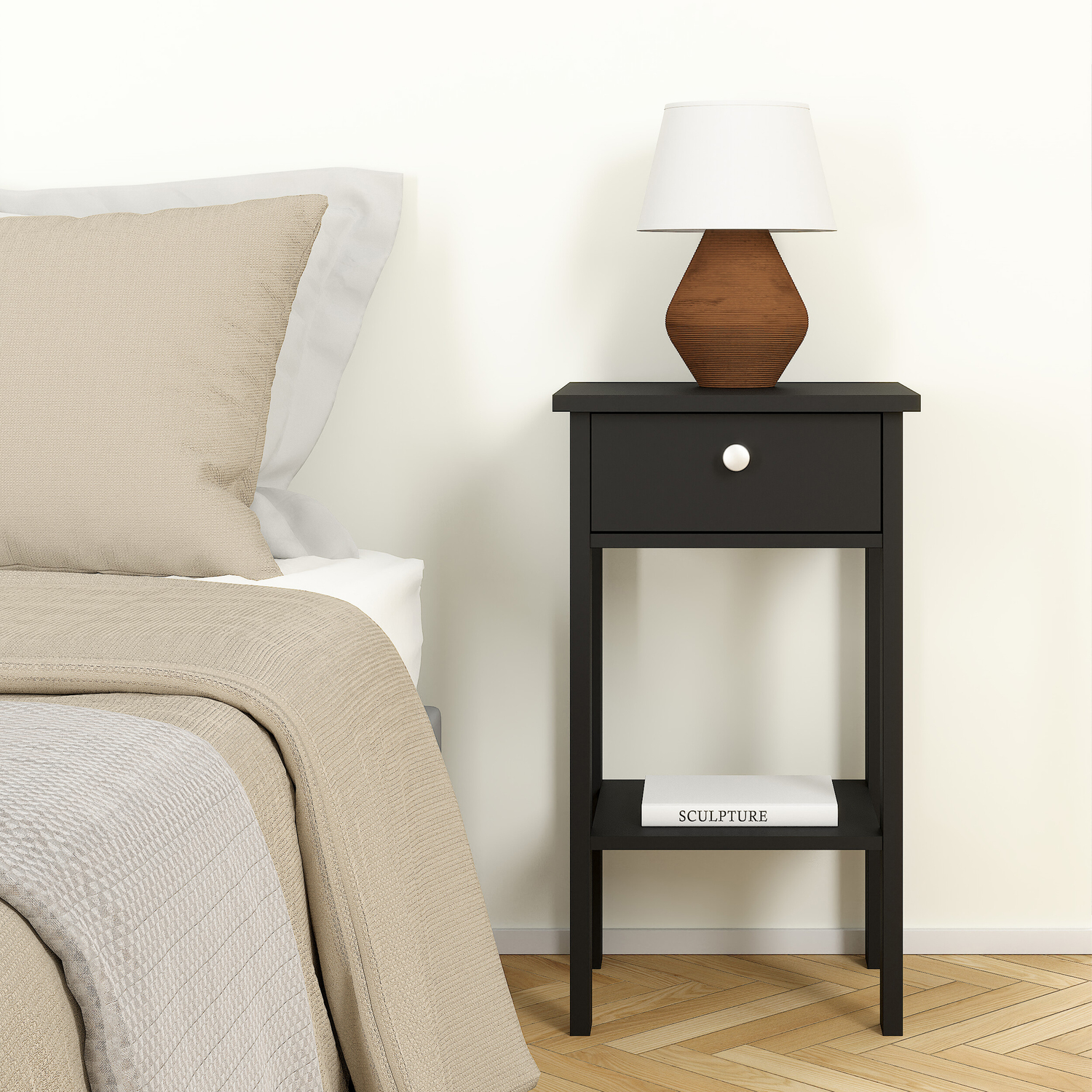 Furniture To Go Madrid Bedside Table - Black - Image 3