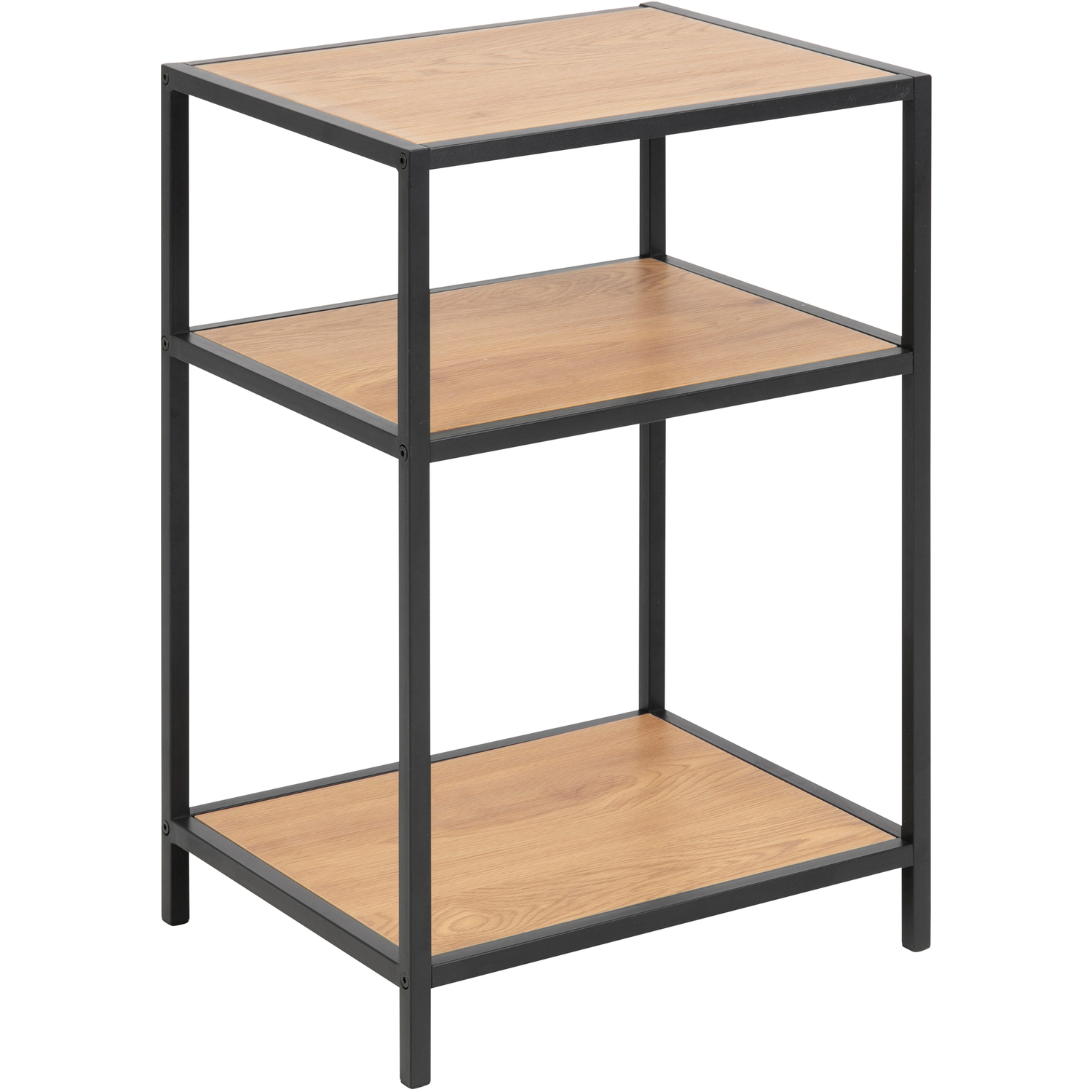 Florence Seaford Bedside Table - 2 Shelf - Oak and Black Metal - Image 5