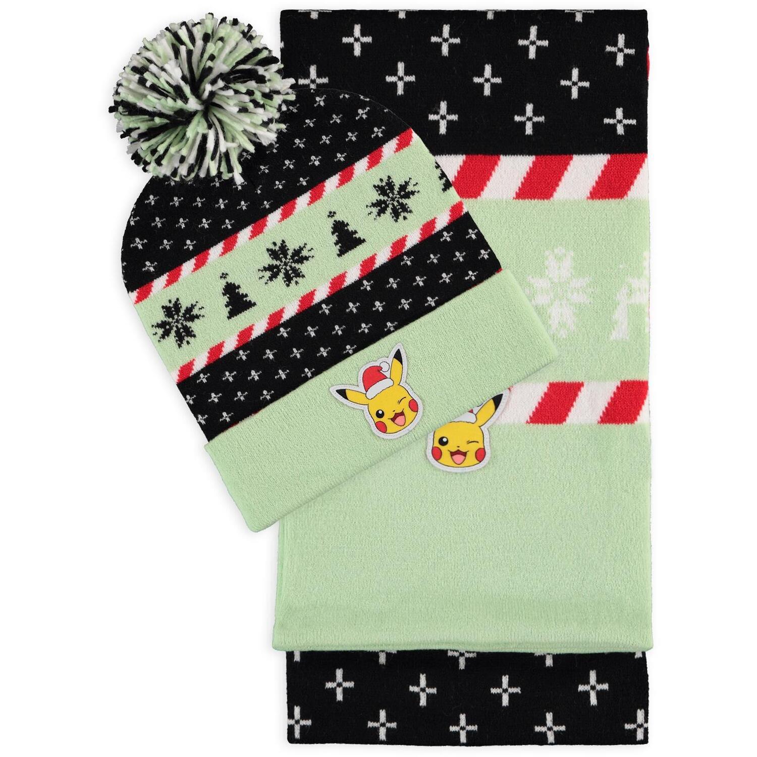Difuzed Unisex Multicoloured Pikachu Pokemon Hat And Scarf Set - Image 2