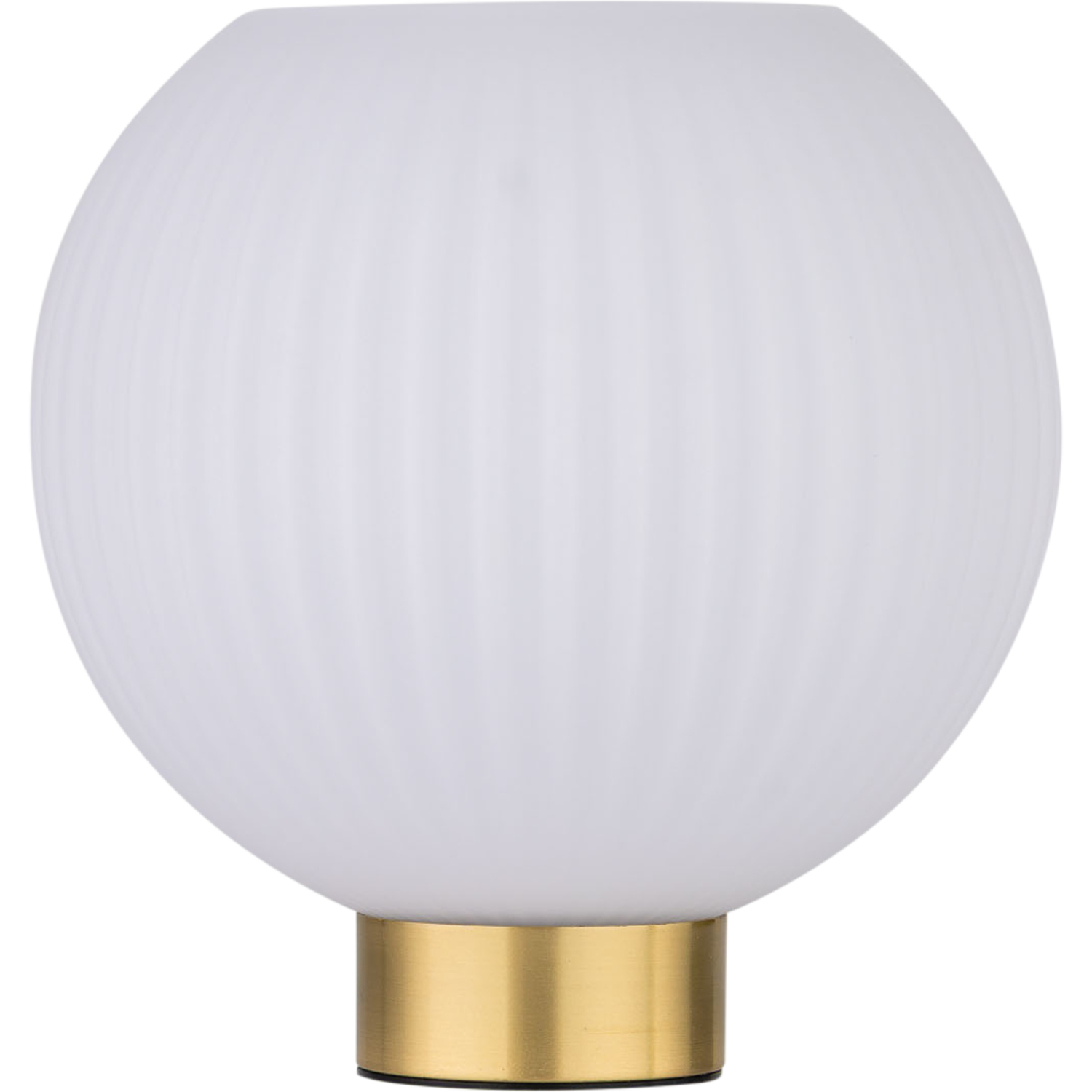 First Choice Lighting Betchley Battery Operated Satin Brass Lamp With White Glass - Brass & White