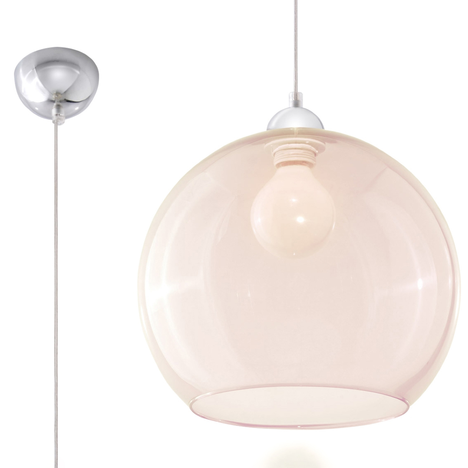 Sollux Lighting Pink Hanging Lamp Ball - Image 2