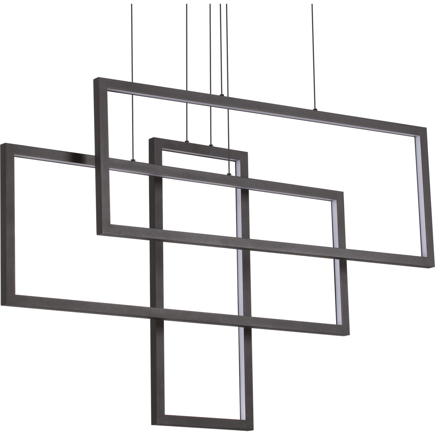 Ideal Lux Lighting Frame Pendant Light Black A - Black
