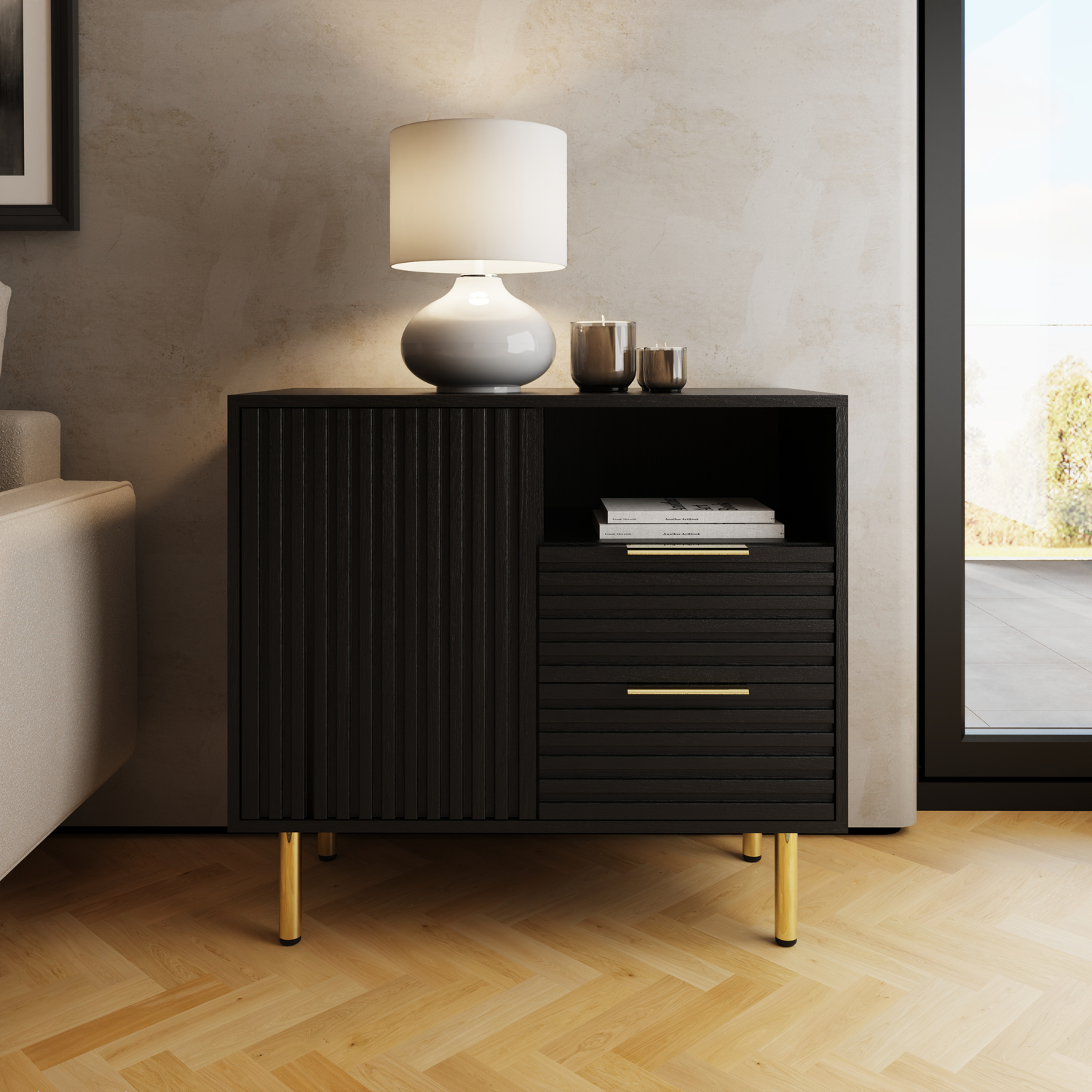 Gfw Unisex Black Nervata Compact Sideboard In - Image 4