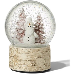 Snowman in Forest Scene Musical Christmas Snow Globe