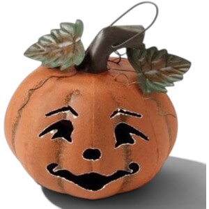 Large Metal Pumpkin Tea Light Holder