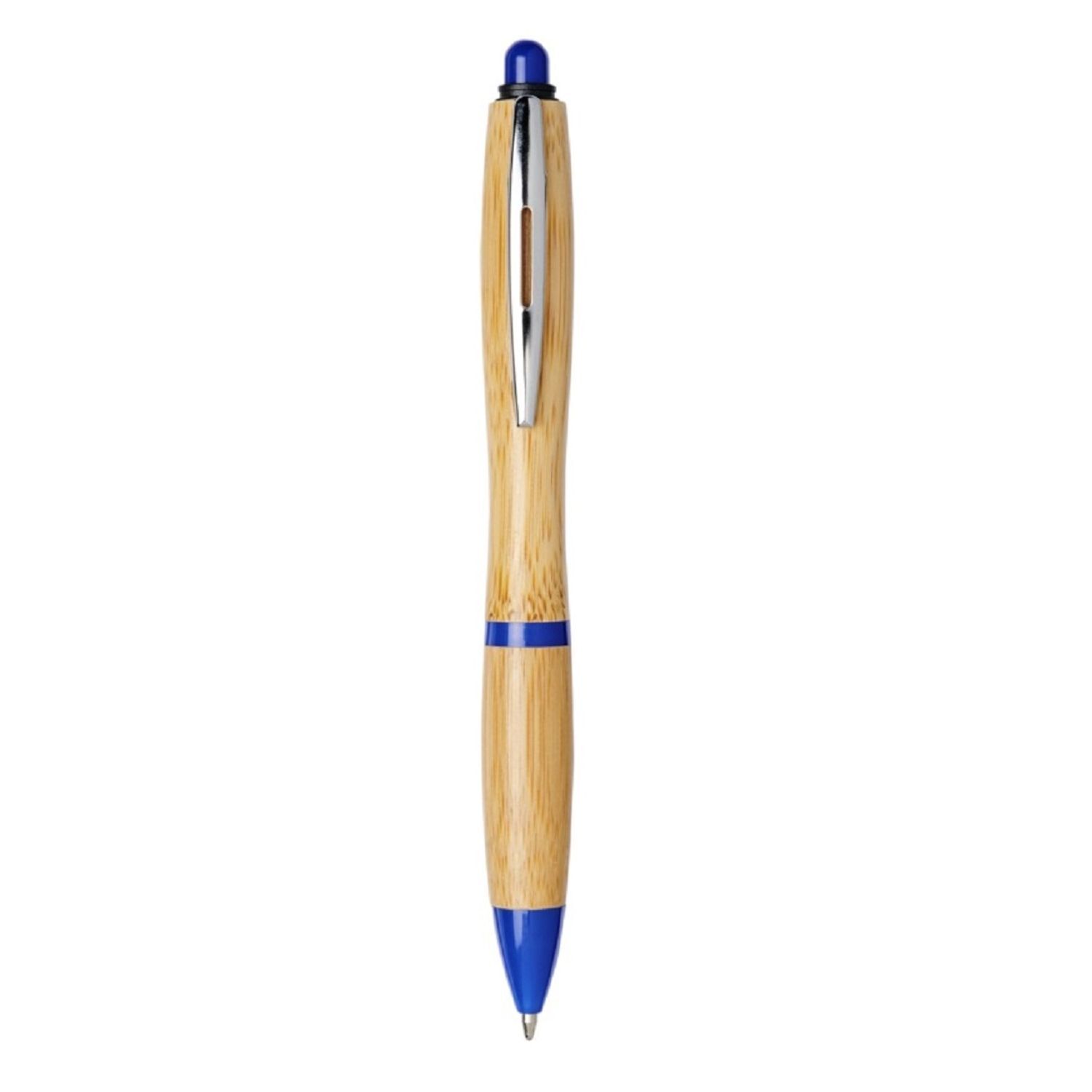 Bullet Nash Bamboo Ballpoint Pen A - Natural/Royal Blue