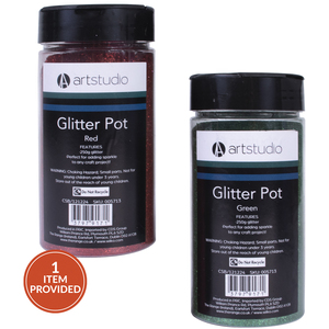 Red or Green Glitter Pot