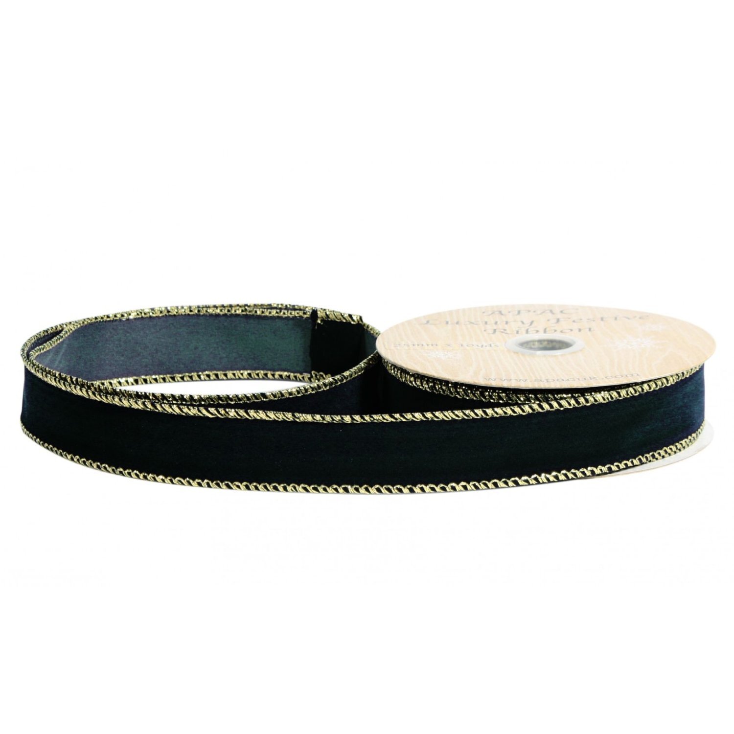 - Velvet Ribbon 25mm X 9MBlack - Image 1