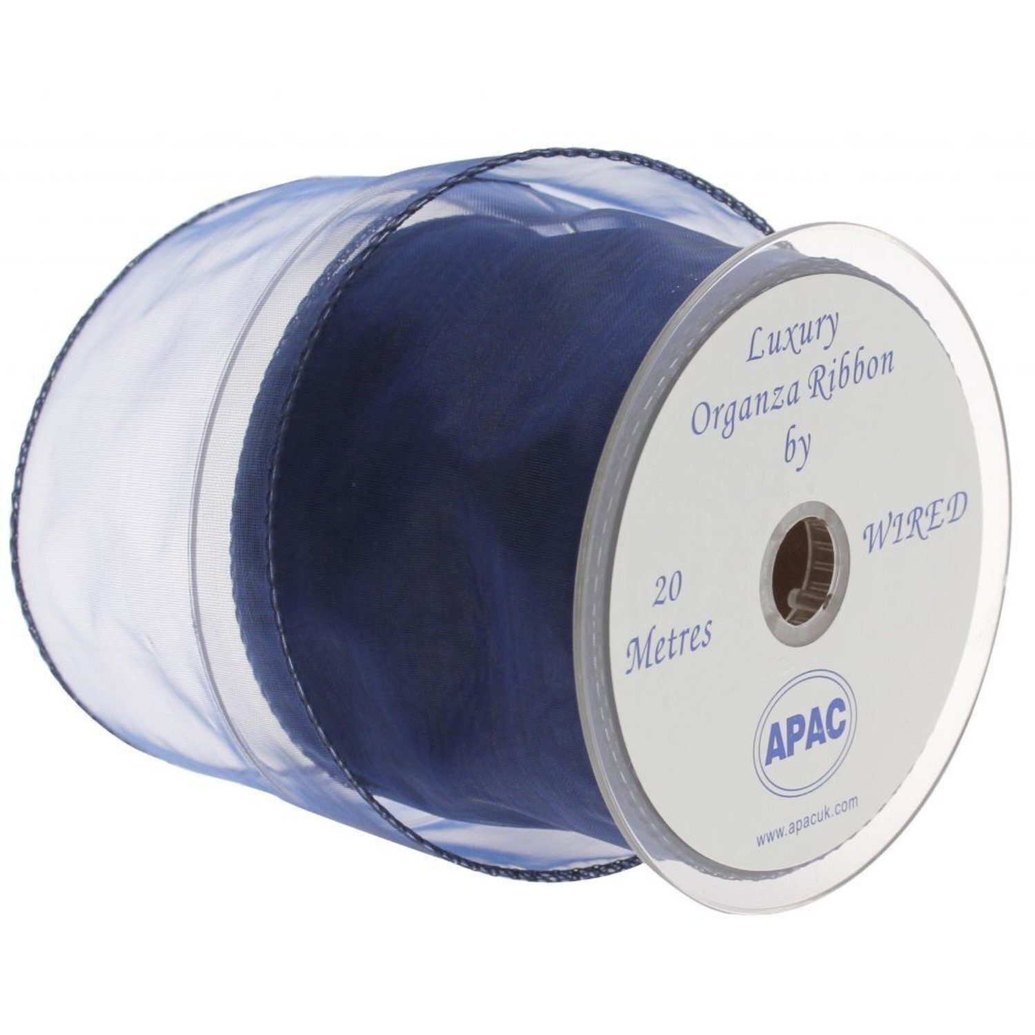  - Wired Chiffon Ribbon 70mm 2 PackNavy - Image 3