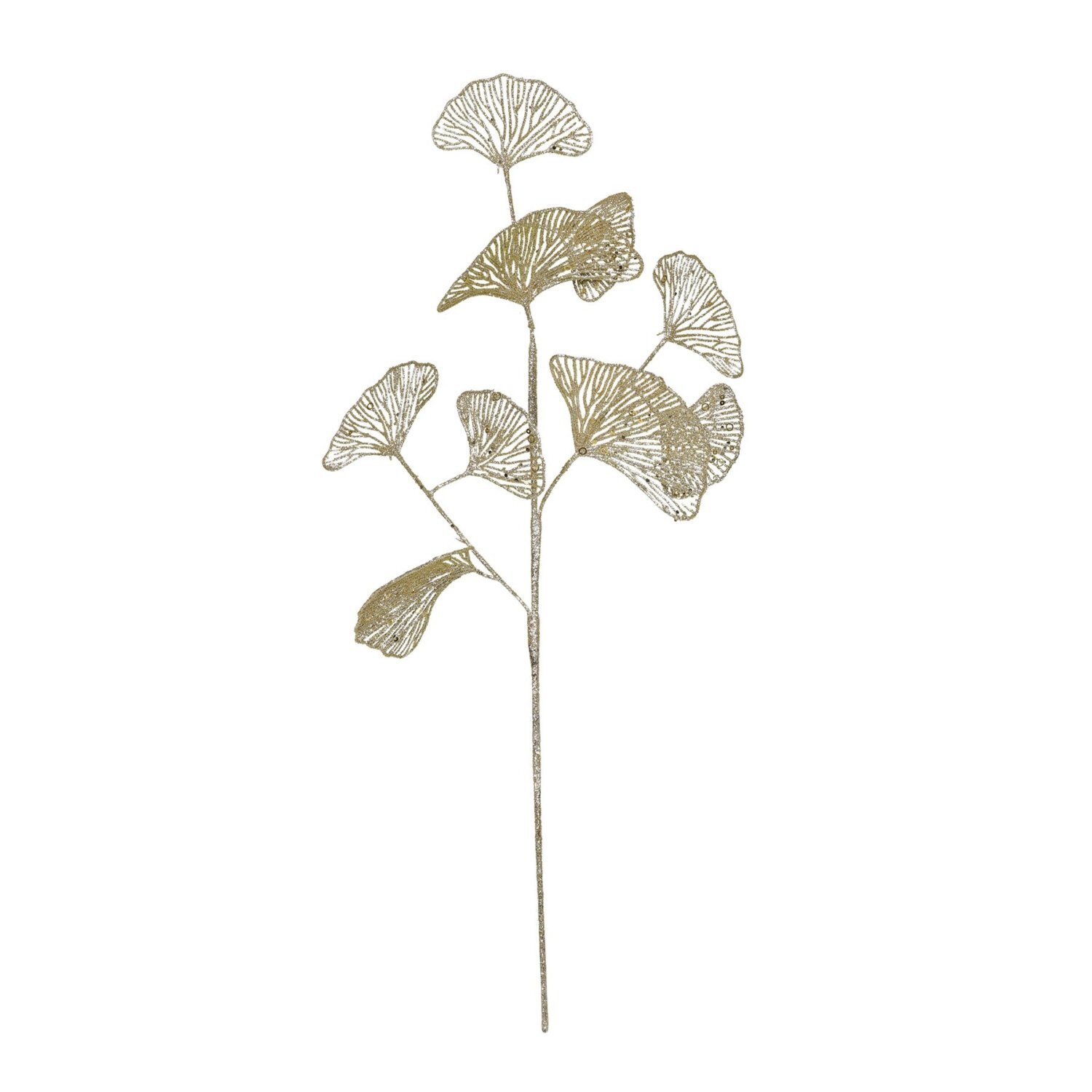 Kdmd Glitter Ginkgo Leaf Stem Floral - Image 1