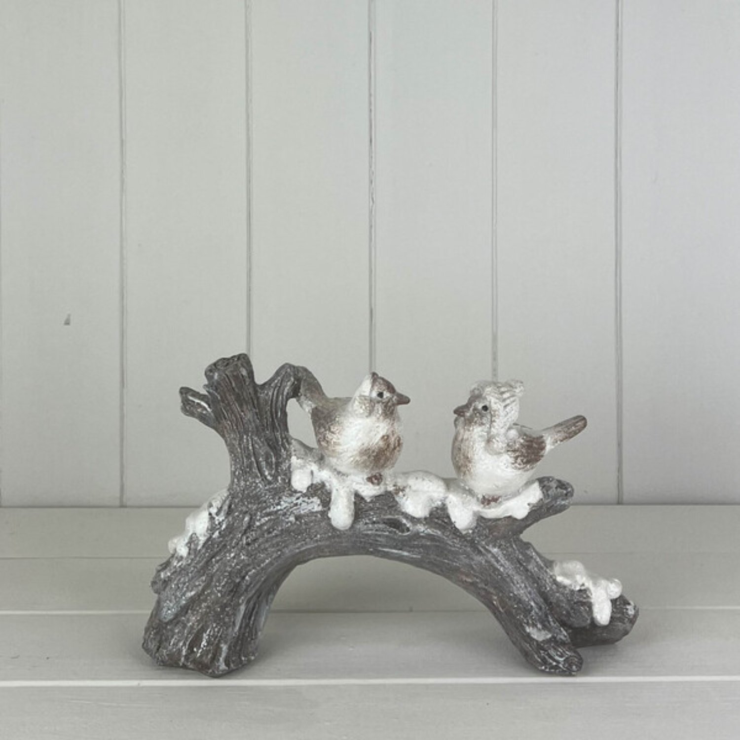 Kdmd Unisex Grey Large Polyresin Birds On Branch In - Image 2