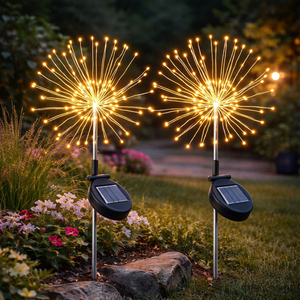 Solar 90 Warm White Starburst Solar Powered Garden Stake Lights