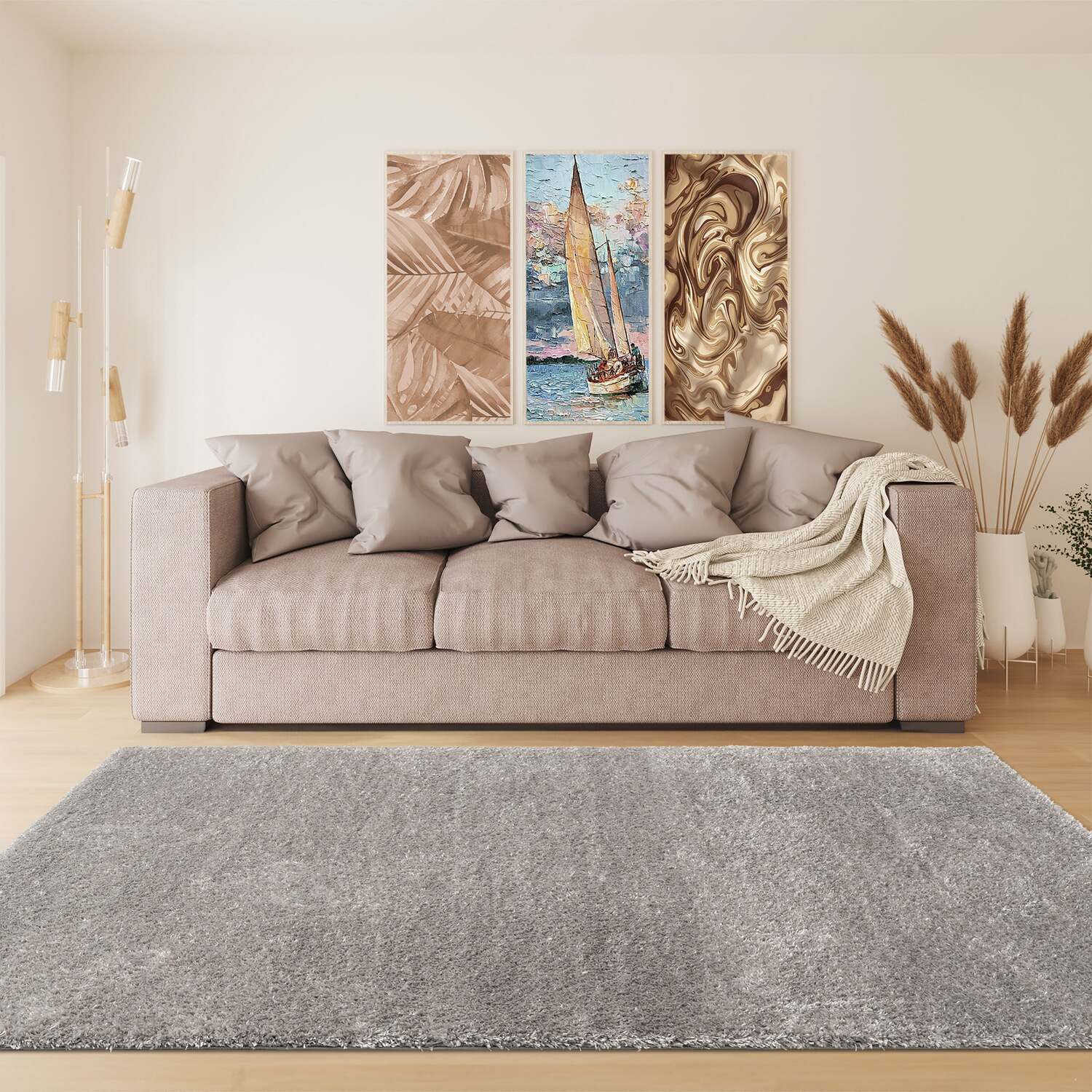 Ruglenza Isola Shaggy Rug - Dark Grey / 230Cm