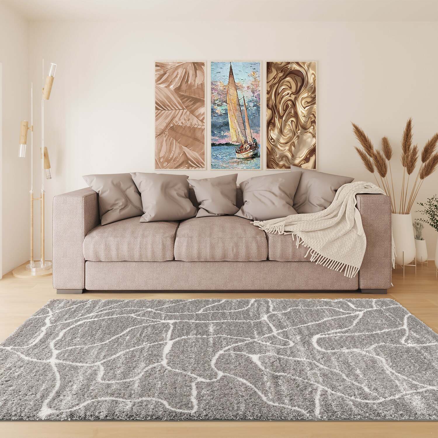 Ruglenza Isola Shaggy Rug - Dark Grey - 2 / 230Cm