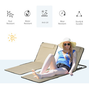 Beige Outsunny Set Of 2 Beach Mat Seat shot 21201749