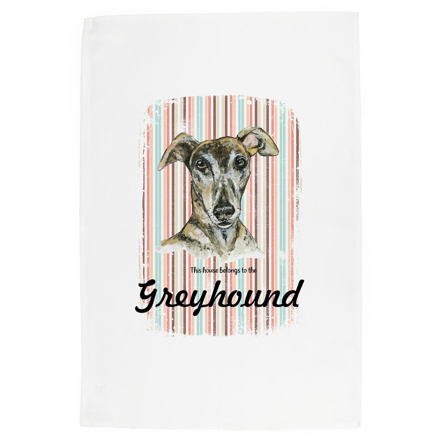 Greyhound Tea Towel - Novelty Dog Themed Gift Kitchen Linen/Dish Cloth - Image 2