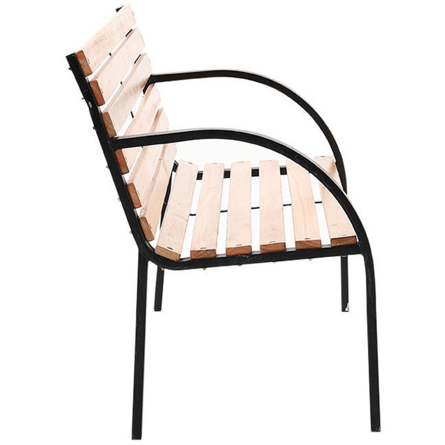 Livingandhome Wooden Garden Bench With Cast Iron Frame - Brown
