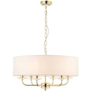Nixon 6 Light Multi Arm Ceiling Pendant Brass, E14