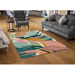 Artistic Abstract Leaves Designer Rug