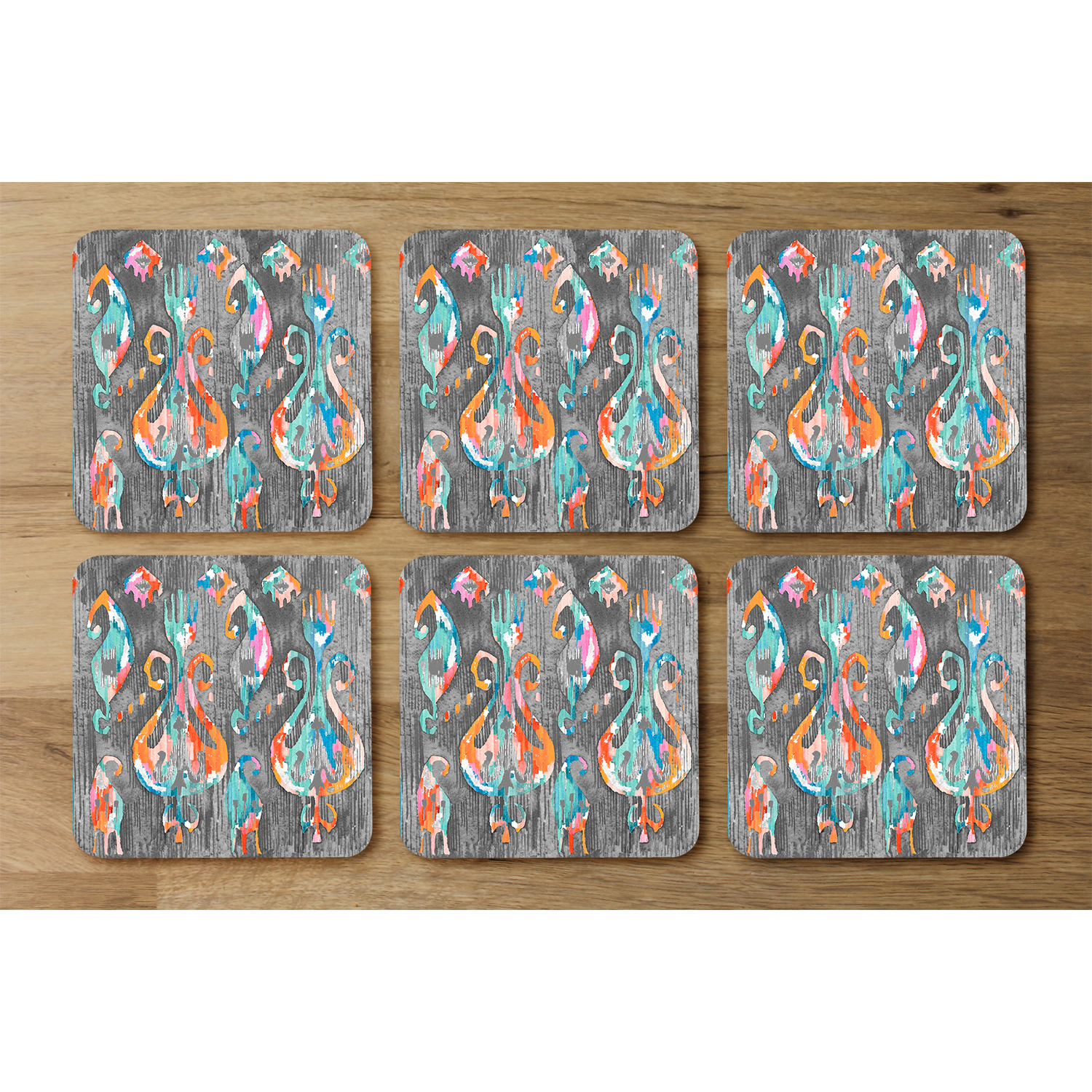 Trendy Tribal Pattern In Watercolour Style Coaster - Blue
