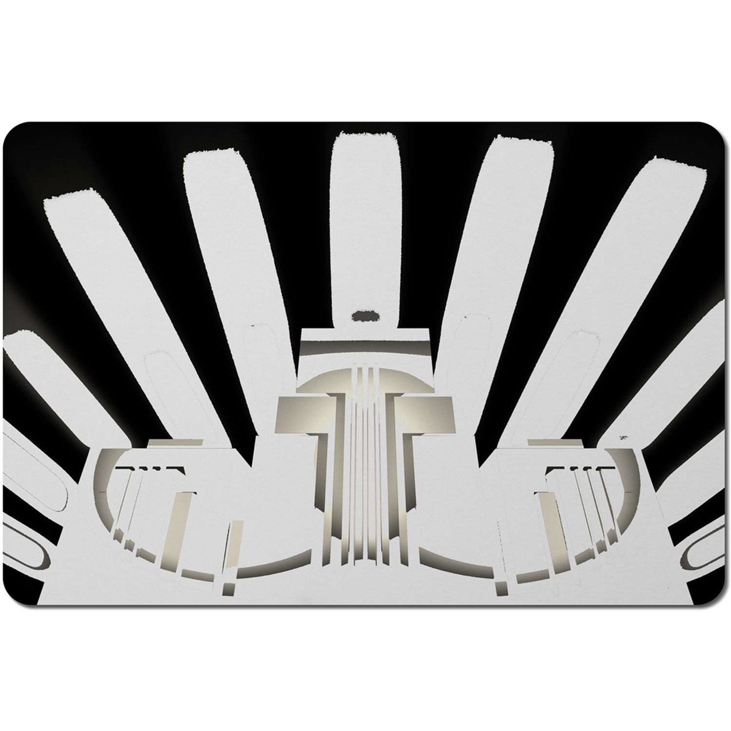 Art Deco Skyscraper In Black  White Placemat - Black
