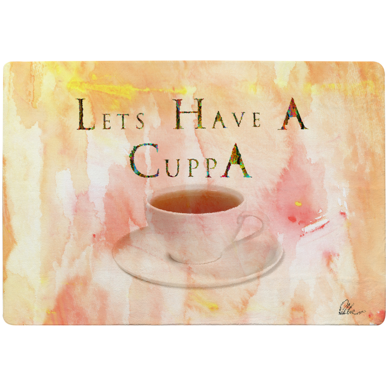 Lets Have A Cuppa Rug - Yellow / 150cm thumbnail