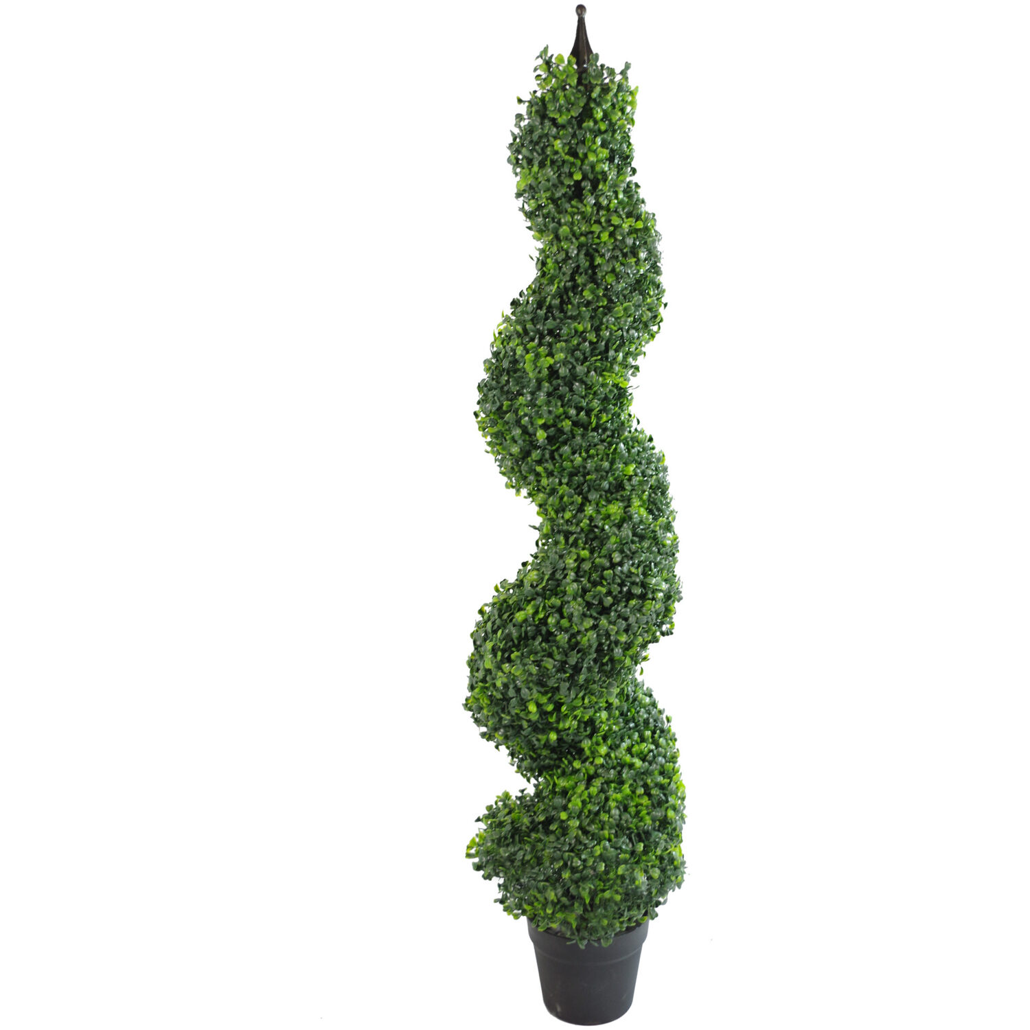 Leaf Spiral Topiary Boxwood Artificial Tree In Pot With Metal Top 120Cm - Image 7