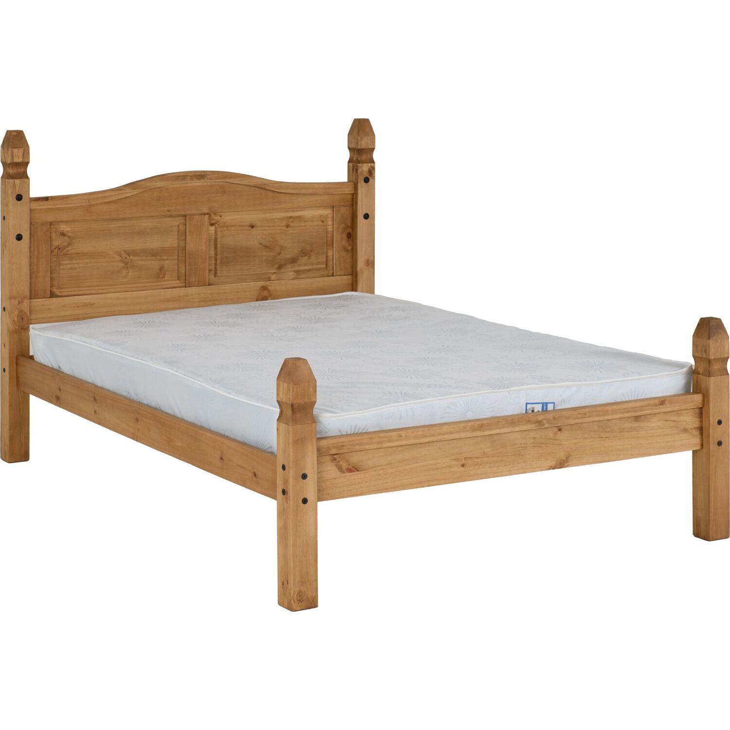 Corona 4 6 Double Low Foot End Bed - Distressed Waxed Pine