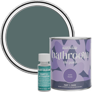 Rust-Oleum Bathroom Tile Paint in Satin Finish - Deep Sea 750ml