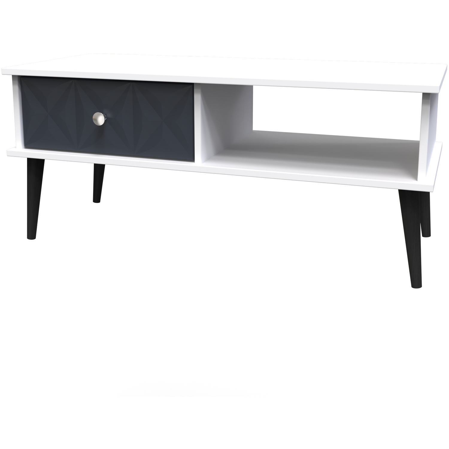 Pixel 1 Drawer Coffee Table - Indigo Matt White