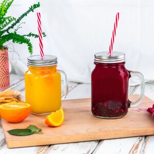 Mason Drinking Jar Glasses with Straws