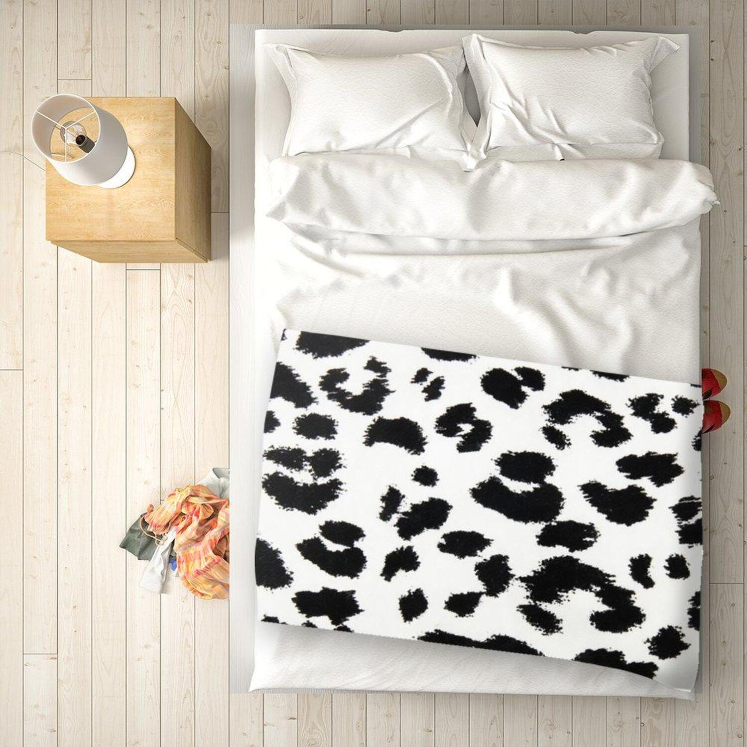 Black Leopard Print Blanket