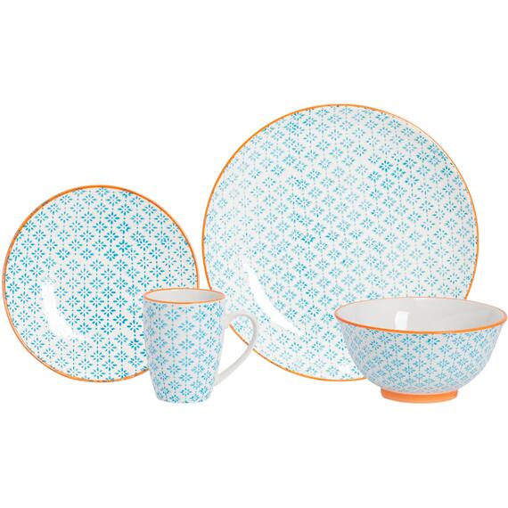 24 Piece Hand-Printed Dinner Set