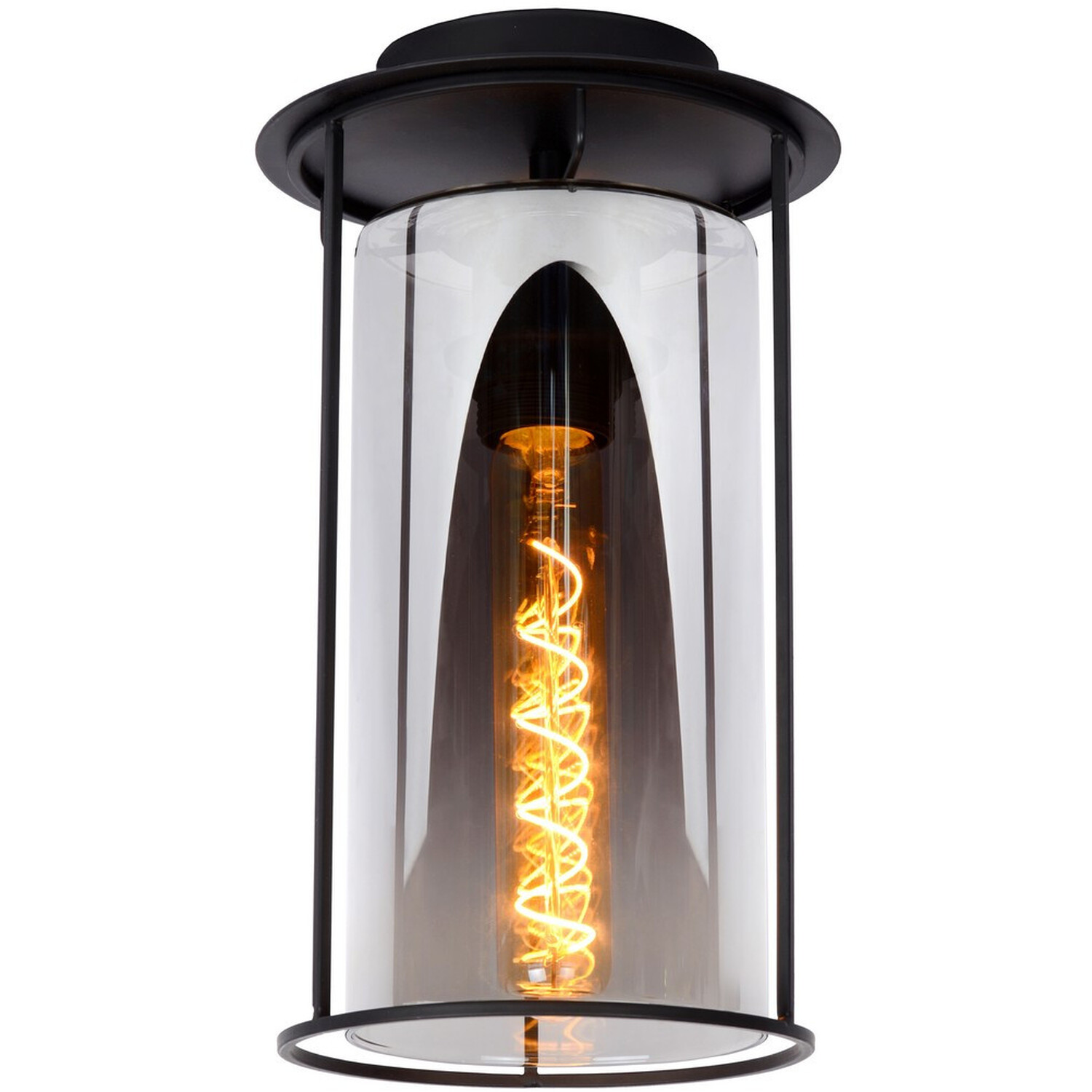 Dounia Classic Flush Ceiling Light Black - Black thumbnail
