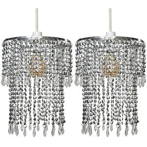 Acrylic Droplets Pair of Silver Ceiling Pendant Droplets Shade