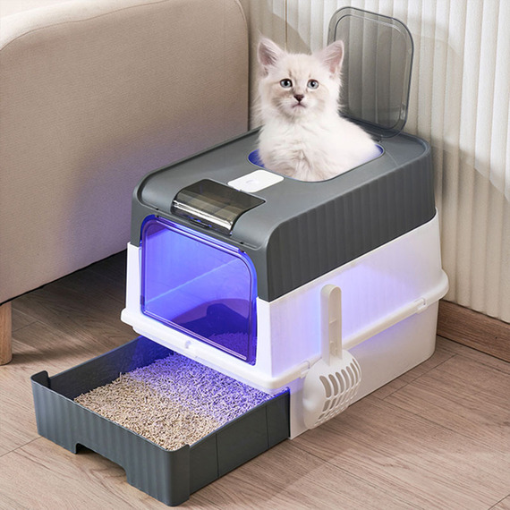 Fully Enclosed UV Sterilization Cat Litter Box