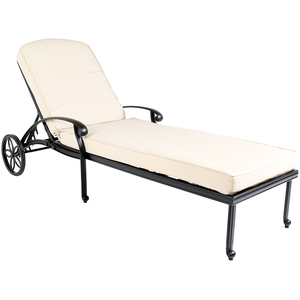 Cast Aluminium Sun Lounger Recliner With Cushion