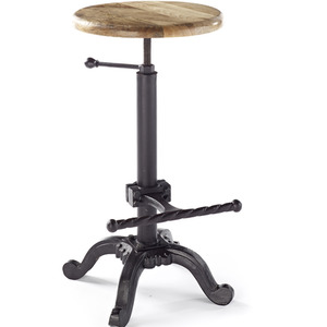 Solid Wooden And Metal Adjustable Kitchen Breakfast Bar Pub Stool