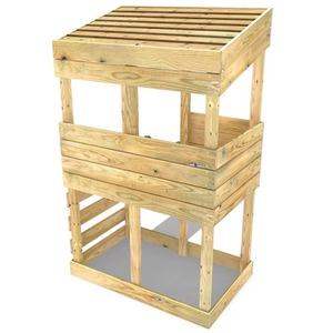 Standard / 222cm Wooden Lookout Tower Playhouse with 6ft Slide shot 5044371