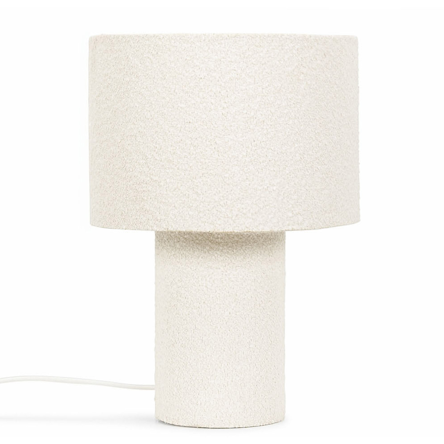 Ash Boucle Table Lamp - White
