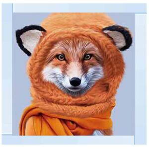 Fox with Winter Glitter Liquid Wall Art Dcor
