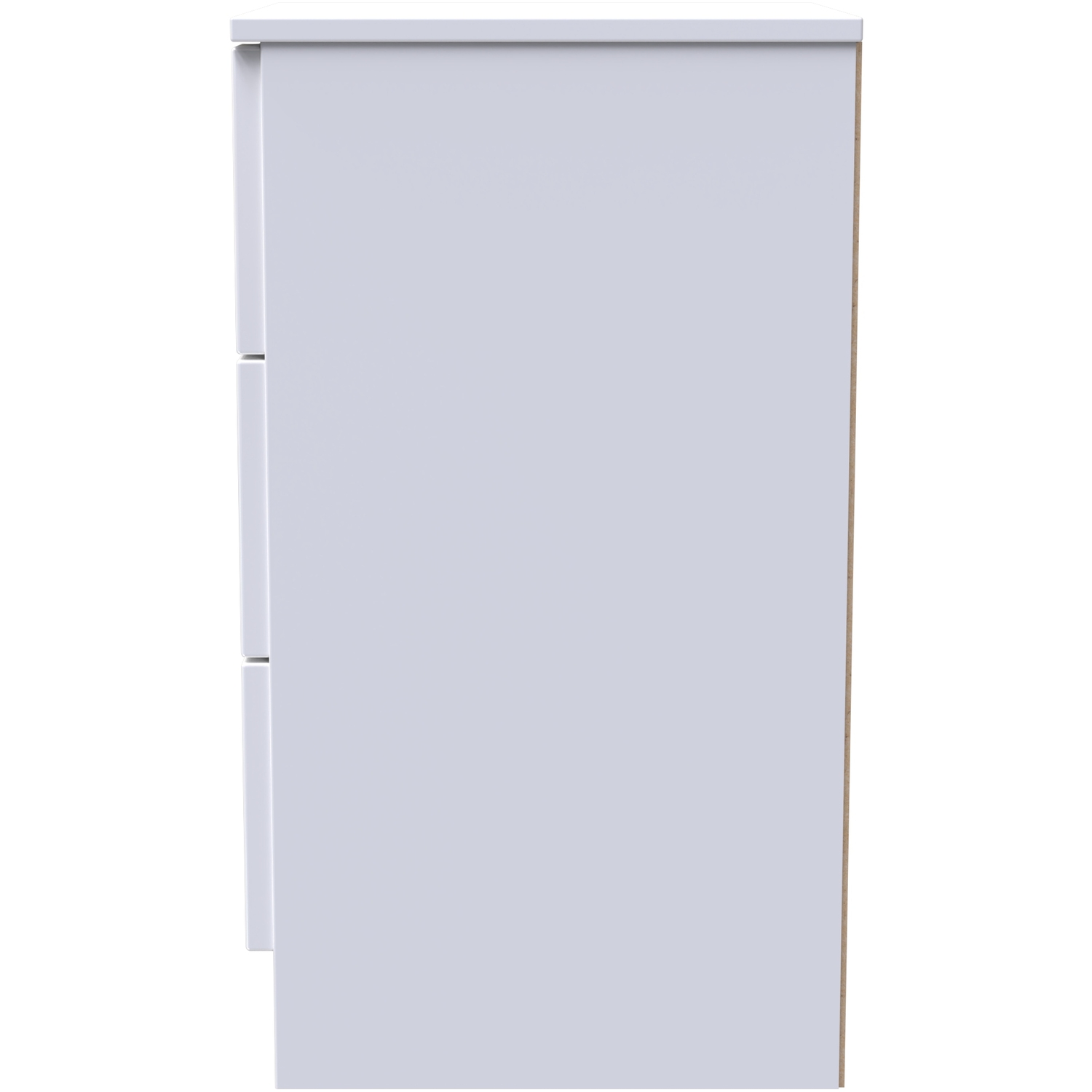Milan Fully Assembled 3 Drawer Bedside Cabinet - White Gloss White