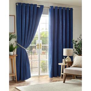 Chenille Blackout Ring Top Eyelet Curtains