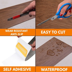Light Brown Self-Adhesive Floor Planks Pack of 36 Vinyl Flooring  shot 5718310