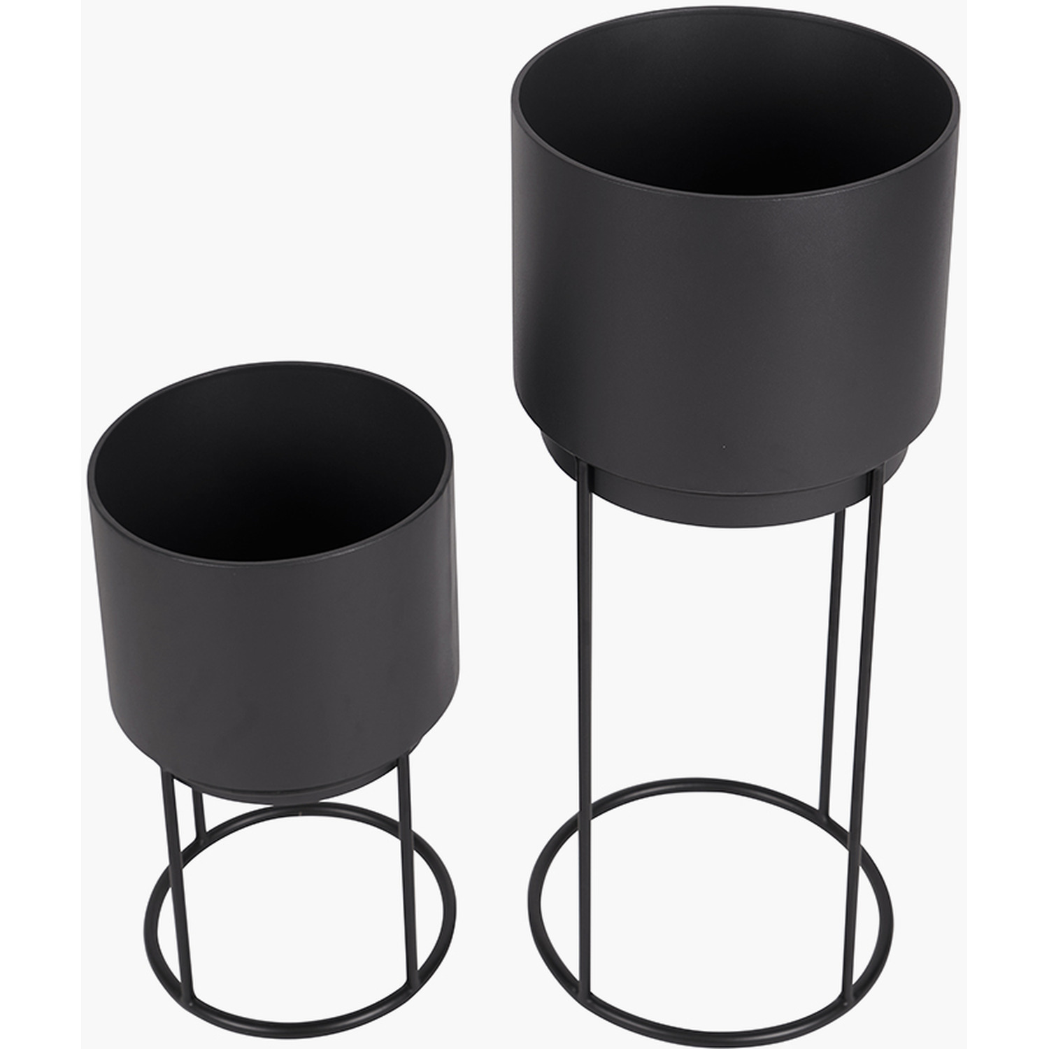 Set Of 2 Indoor Planters - Black 32cm