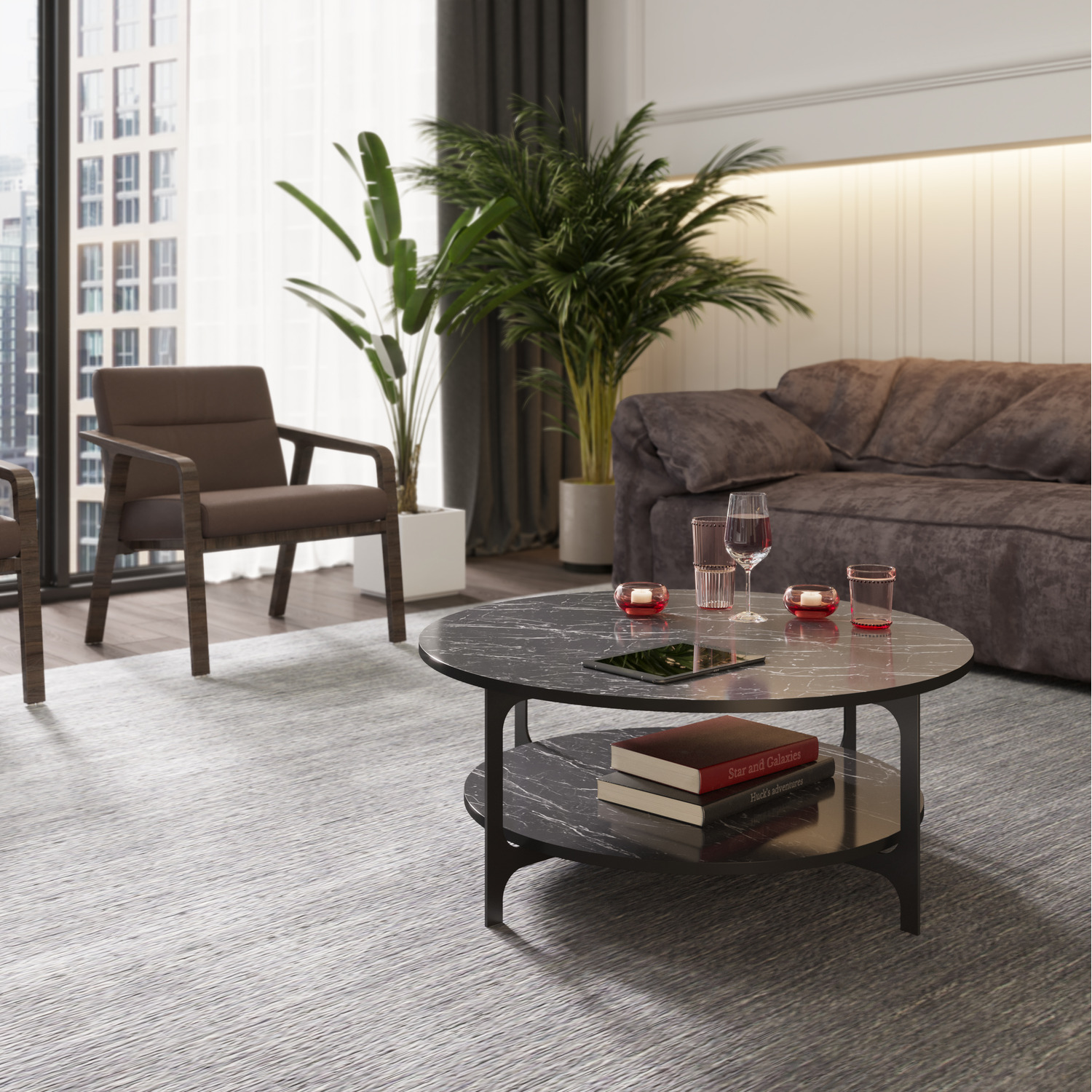 Versy Coffee Table - Black Marble Effect