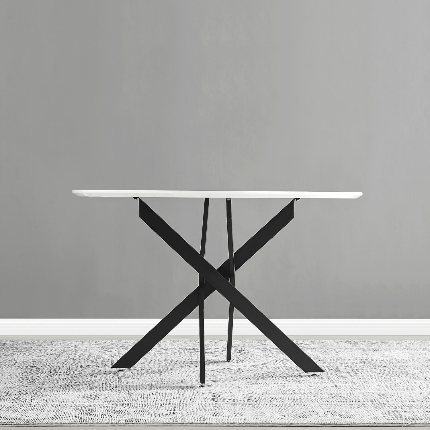 Novara White Gloss Black Leg 120cm Round Dining Table And 4 Velvet Milan Chairs - Navy