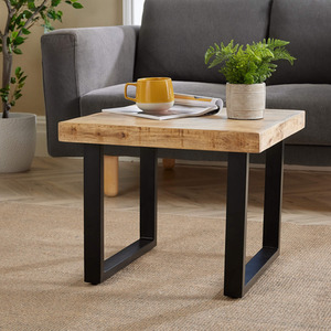 Natural / 55cm Home Source Cortez Mango Wood Rectangular Coffee Table shot 6078225