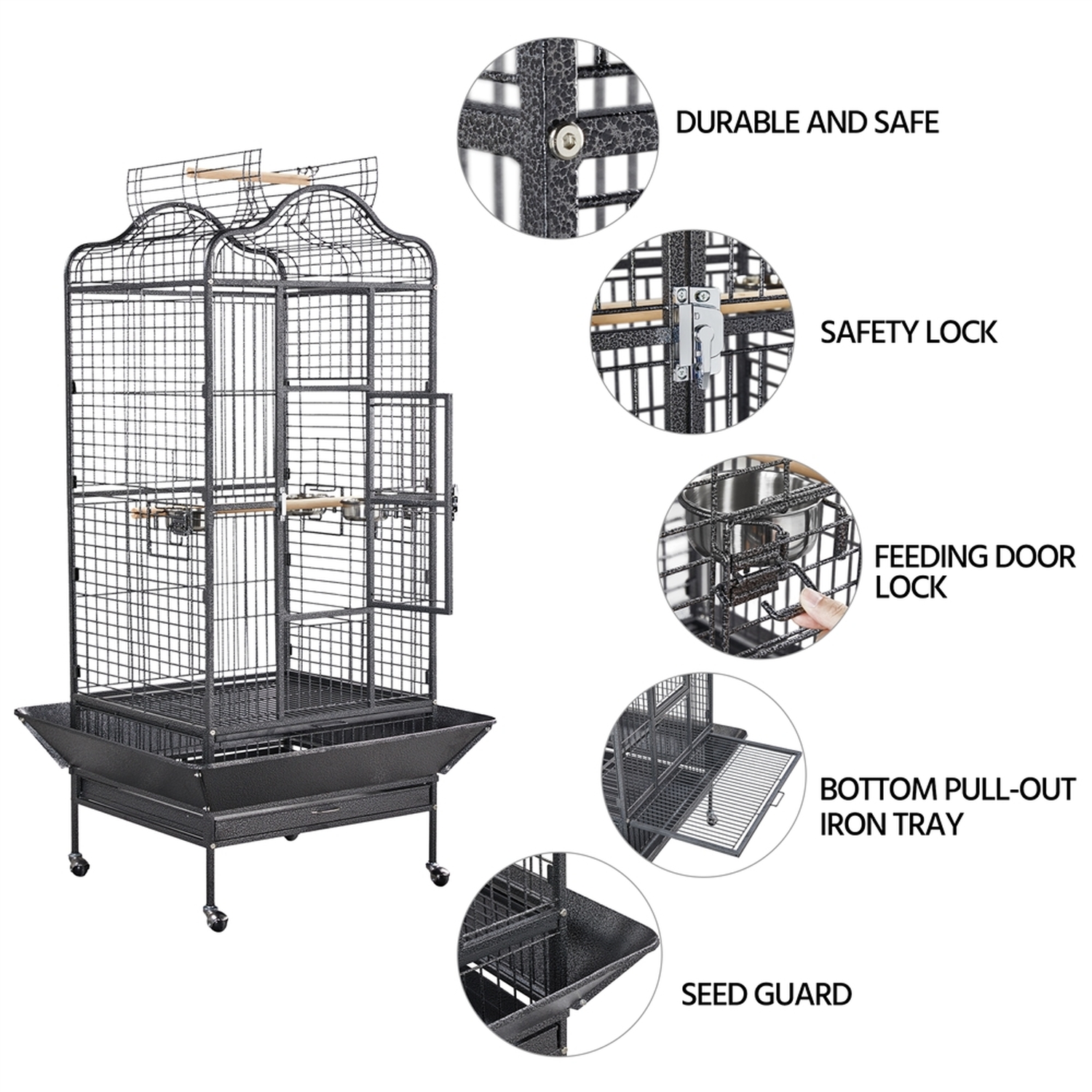 Picture of Metal Large Parrot Cage with Open Playtop